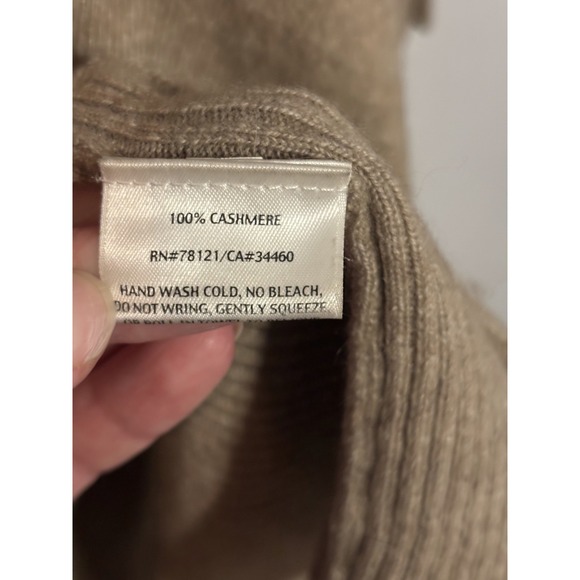 Eileen Fisher Open-Front Cardigan Women's Size Small Beige Long Sleeve Cashmere - Picture 6 of 7